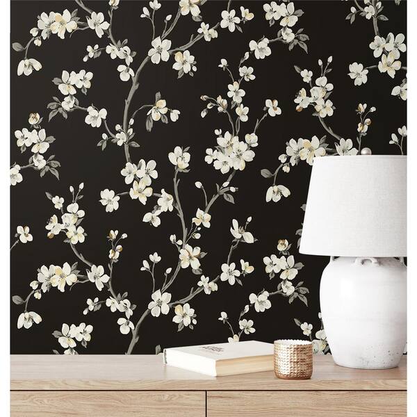 Morrible Black Floral Wallpaper