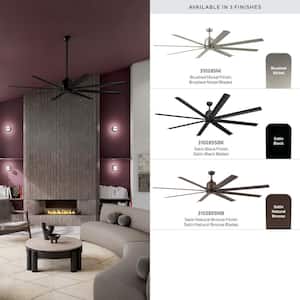 Breda 84 in. Outdoor Satin Natural Bronze Downrod Mount Ceiling Fan with Remote