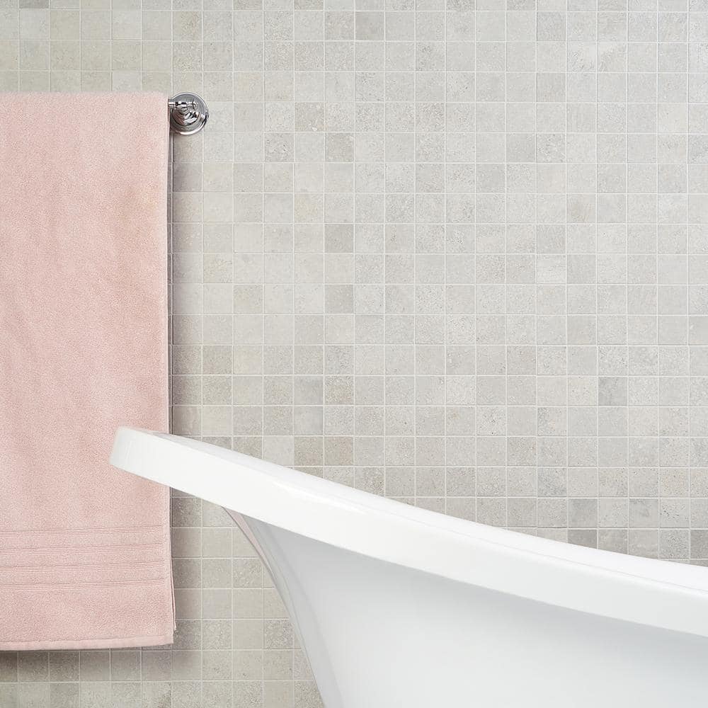 Hudson Silver 2" x 2" Porcelain Mosaic Sheet Tile