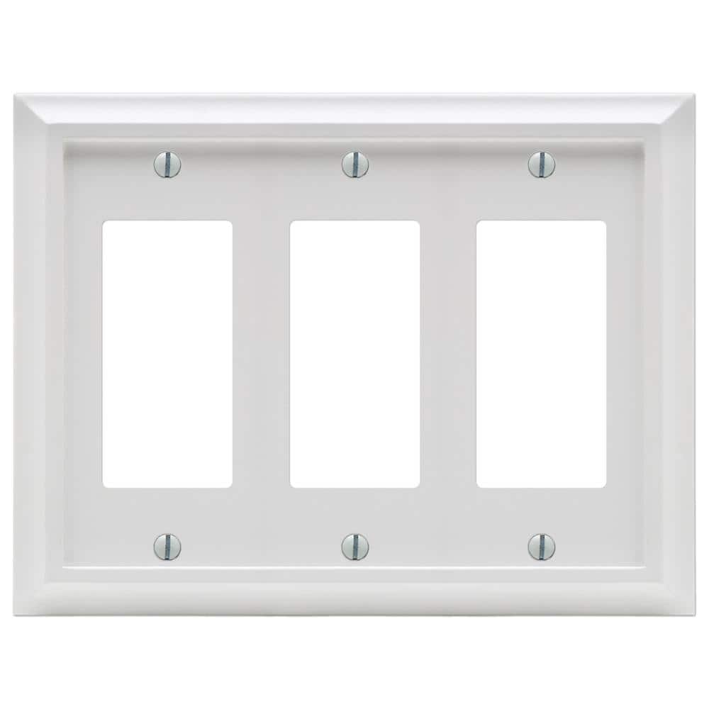 Deerfield White Composite 3-Gang Rocker Wall Plate