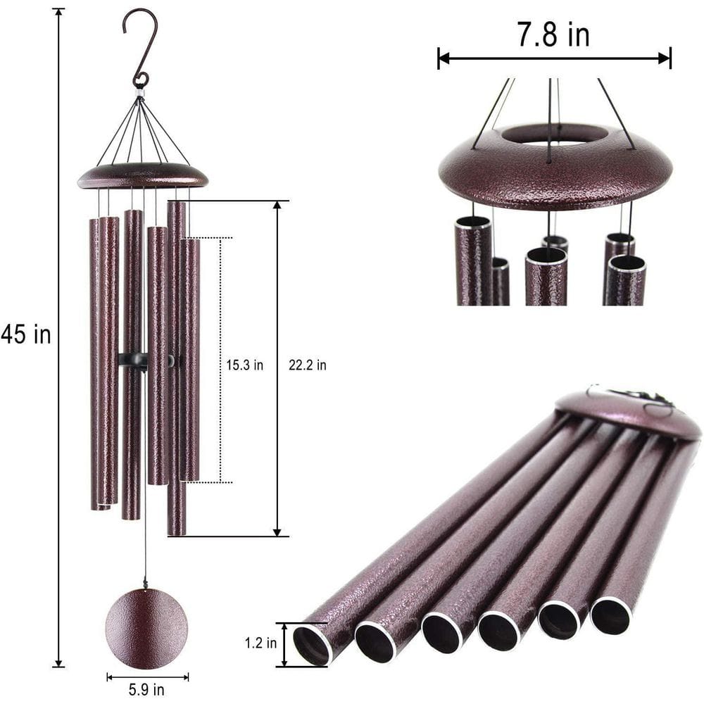 45" Bronze Aluminum Waterproof Memorial Wind Chimes