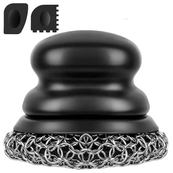 Cast Iron Scrubber with Chain Mail for Cleaning Dishes, Stock Pots, Pans, Griddles, Grills (1-Pack)