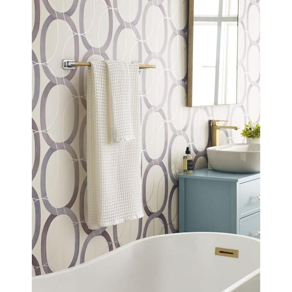 Esquire 18 in. Wall Mounted Towel Bar in Polished Nickel/Champagne Bronze