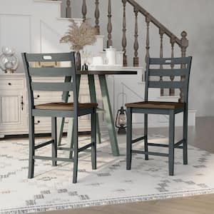 Calliger Live Edge Oak and Antique Gray Counter Height Side Chair (Set of 2)