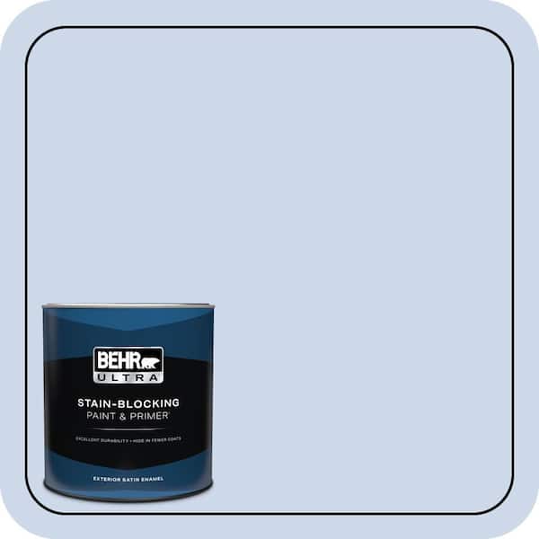BEHR ULTRA 1 qt. #610C-2 Calm Water Satin Enamel Exterior Paint & Primer