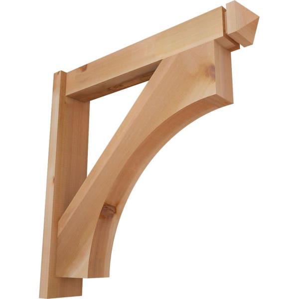 Ekena Millwork 6 in. x 30 in. x 30 in. Western Red Cedar Westlake Arts and Crafts Smooth Outlooker