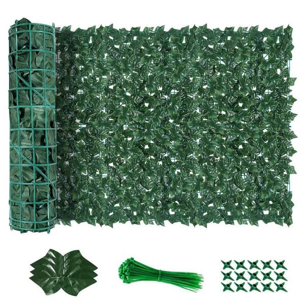 1 in. Sweet Potato Leaves Green Artificial Plant Hedge Panel Realistic Privacy Fence Screen Indoor Outdoor 1 Piece