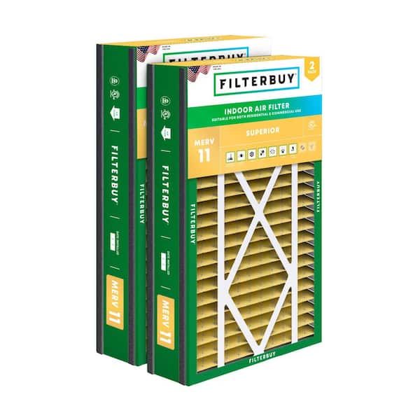 16 in. x 25 in. x 3 in. MERV 11 (FPR 7) Allergen Defense Pleated HVAC Furnace Air Filters for Air Bear & More (2-Pack)
