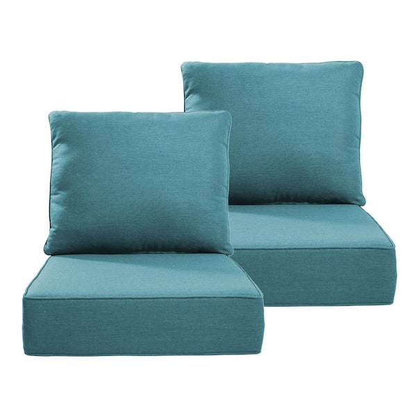 22 inch x 21 inch-4 Piece Replacement Outdoor Lounge Chair, Sectional, Couch Cushion in Green