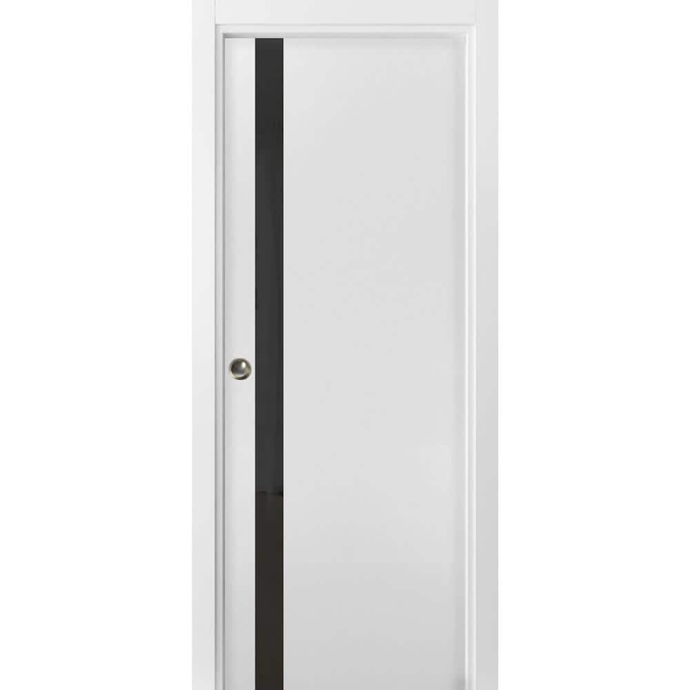 Assemble Required 42 in. x 96 in. 1-Panel White Finished Solid Wood Sliding Door with Hardware price history on PriceWatchPro