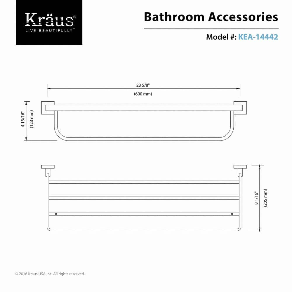 Aura 23'' Brushed Nickel Modern Wall-Mounted Towel Rack