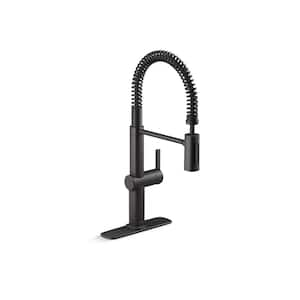 Clarus Semi-Professional Single Handle Pull Down Sprayer Kitchen Faucet in Matte Black