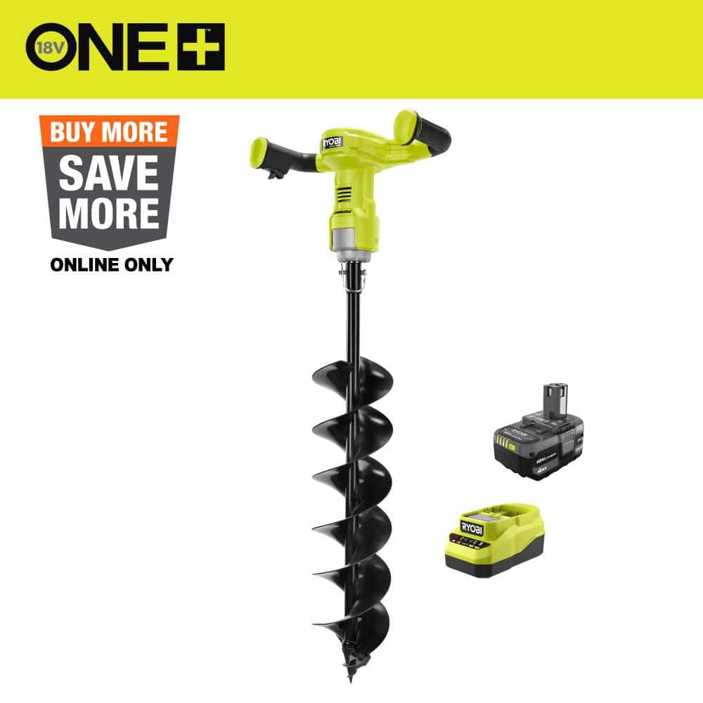 RYOBI ONE+ HP 18V Brushless Cordless Earth Auger with 6 in. Bit