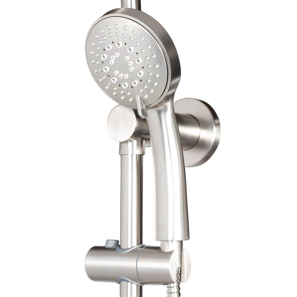 Brushed Nickel Multi-Function Shower System with Rain Showerhead