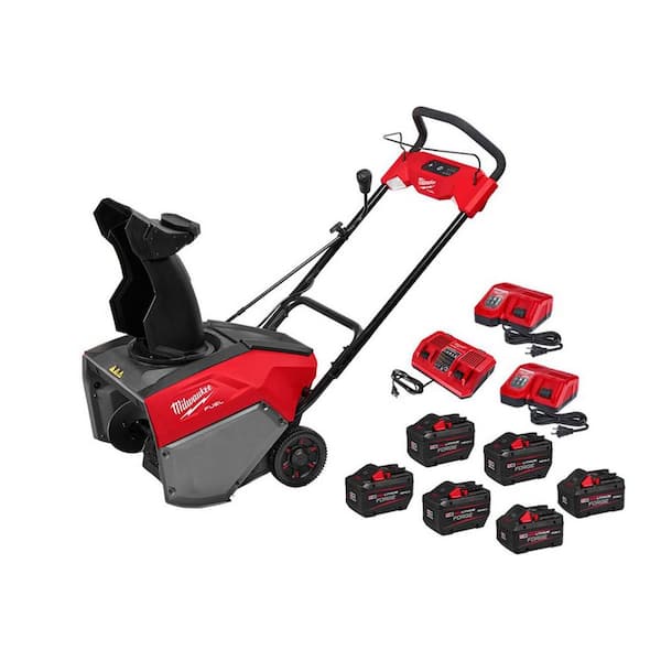 M18 FUEL 18V 21 in. Cordless Single Stage Snow Blower w/(4) 12.0 Ah Batteries, (2) 8.0 Ah Batteries, (3) Chargers