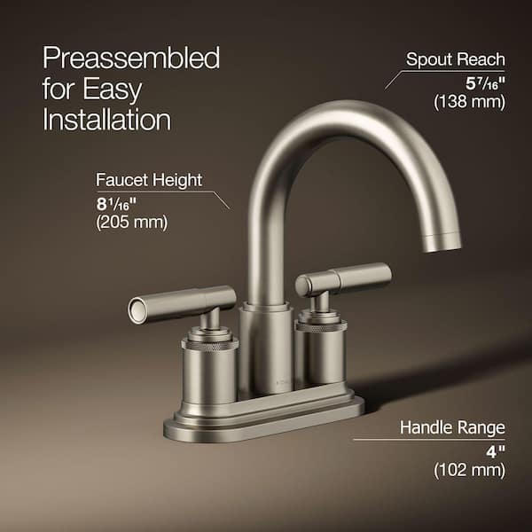 KOHLER Torrington 4 in. Centerset Double Handle Bathroom Faucet in