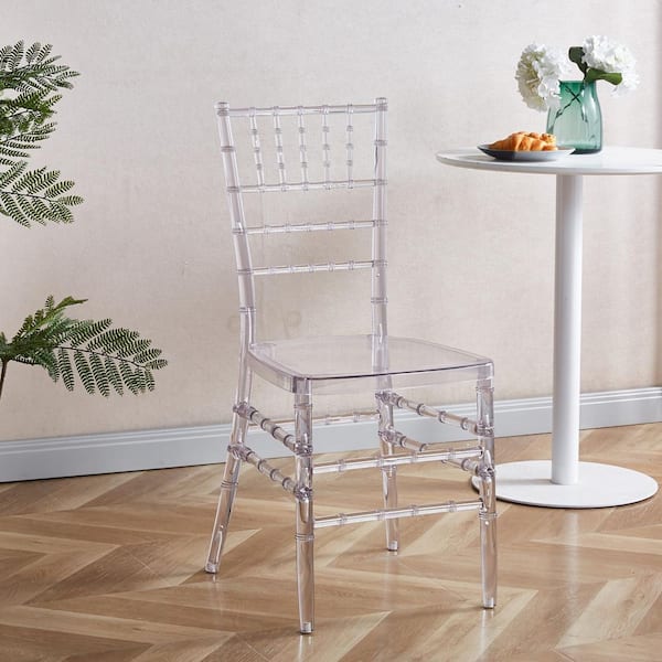 Unbranded Transparent Plastic Welding Chair Outdoor Dining Chair (Set of 4)