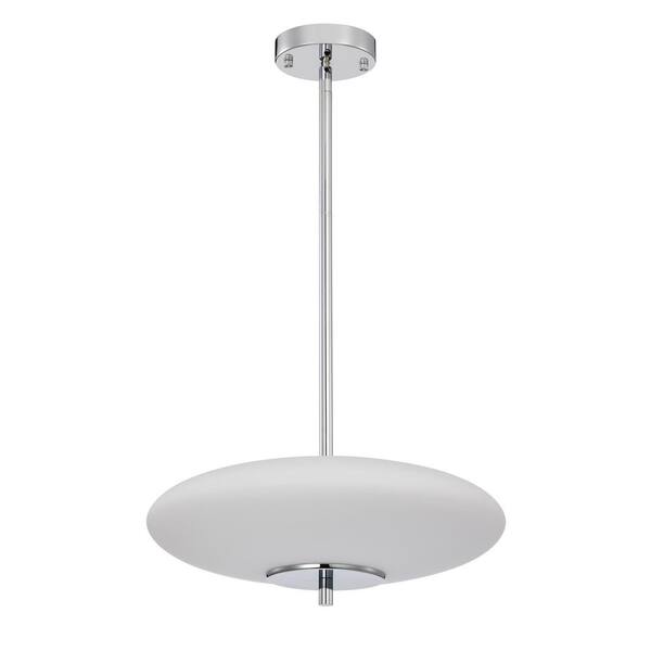 Caio 15.7 in. 1-Light Indoor Chrome Finish Pendant Light