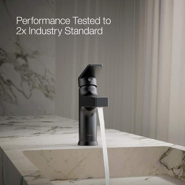 KOHLER Taut Single Hole Single-Handle Bathroom Sink Faucet in Matte Black
