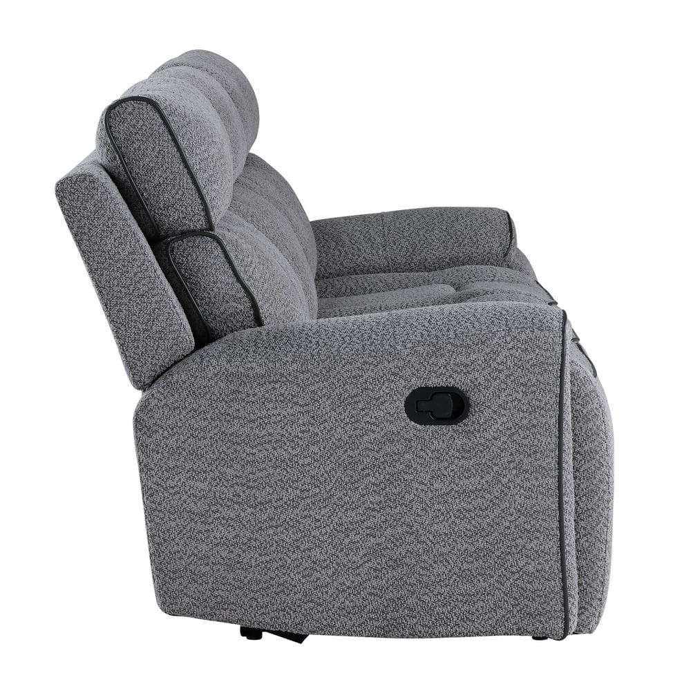 Omni Gray Polyester 3-Piece Reclining Living Room Set