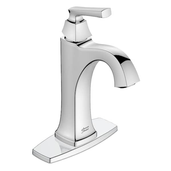American Standard Belmeade Single Handle Single Hole Bathroom Faucet with Deckplate in Polished Chrome