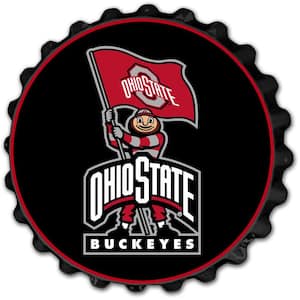 19 in. Ohio State Buckeyes Brutus Plastic Bottle Cap Decorative Sign