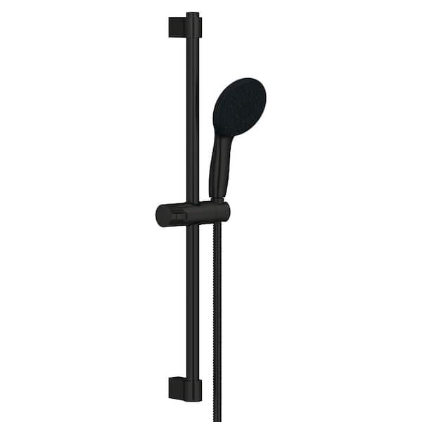 Tempesta Round 110 24 in. Shower Rail Set 3-Spray 1.75 GPM in Matte Black