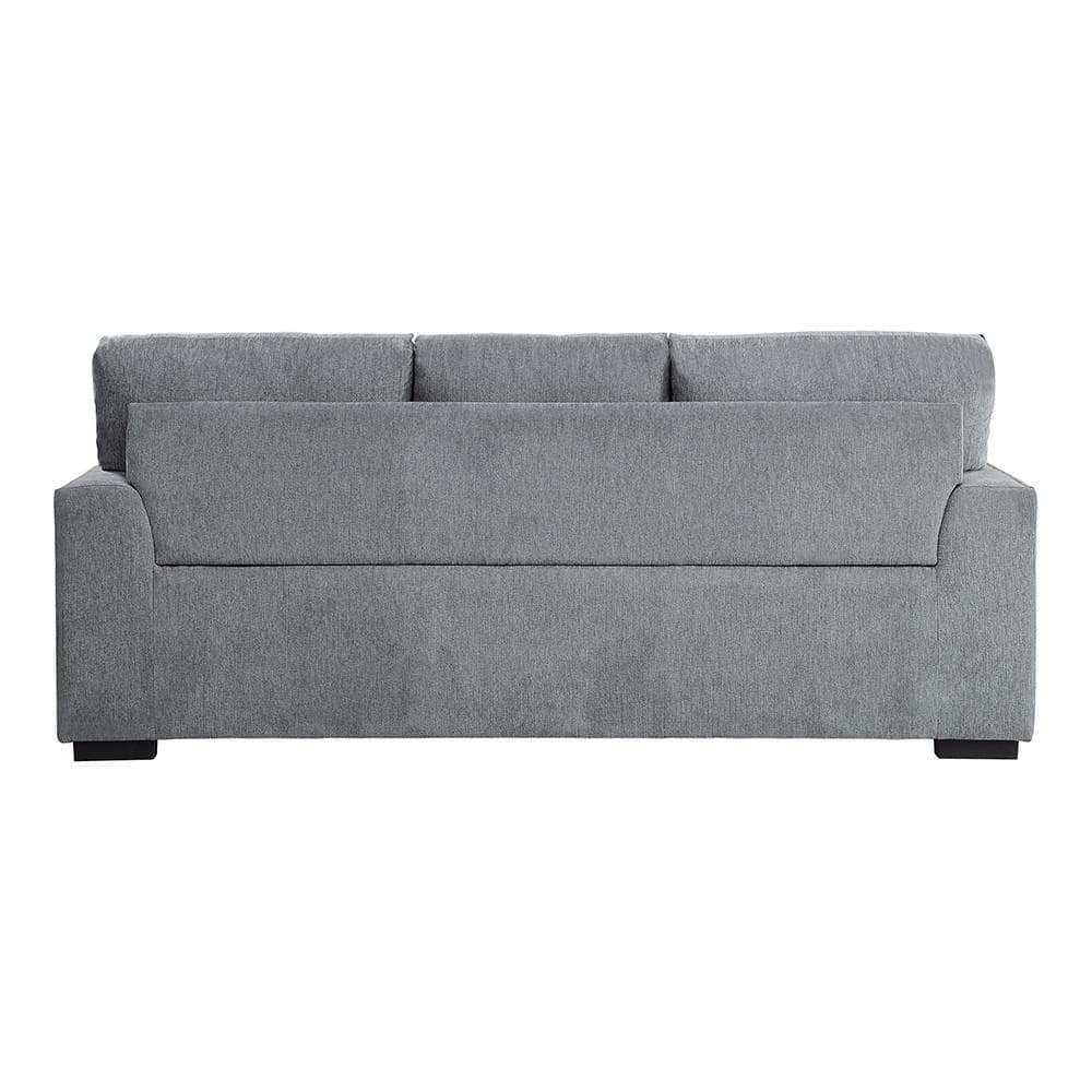 Morelia 84" Dark Gray Chenille Fabric Sofa with Nailhead Trim