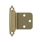 Golden Champagne Variable Overlay Self Closing, Face Mount Reverse Bevel Cabinet Hinge (2-Pack)