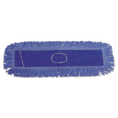 Cotton/Synthetic Blend Dust Mop Mop Head, 36 in. x 5 in., Looped-End, Blue