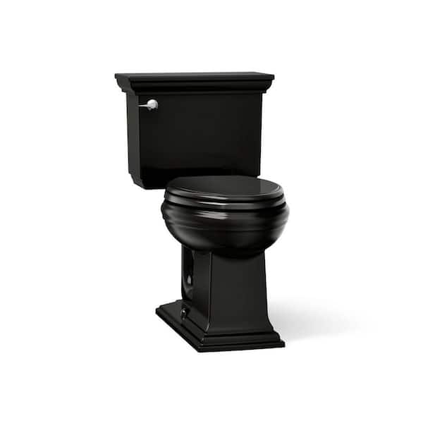 Memoirs 12 in. Rough In 2-Piece 1.28 GPF Single Flush Elongated Toilet in Black Black Seat Not Included