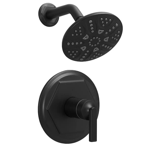 Unbranded Single Handle 5-Spray Shower Faucet 2 GPM with High Pressure in Matte Black (Valve Included)