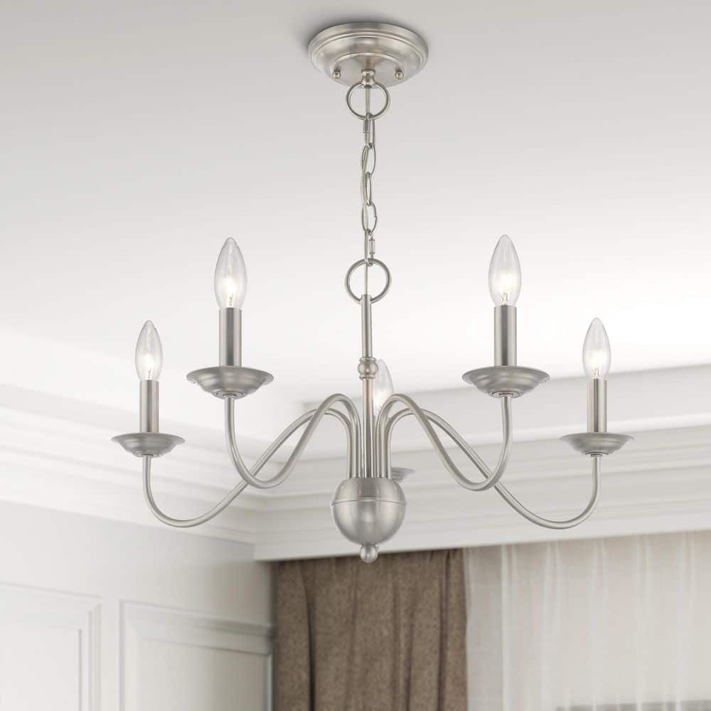 Riverview 5-Light Brushed Nickel Chandelier price history on PriceWatchPro