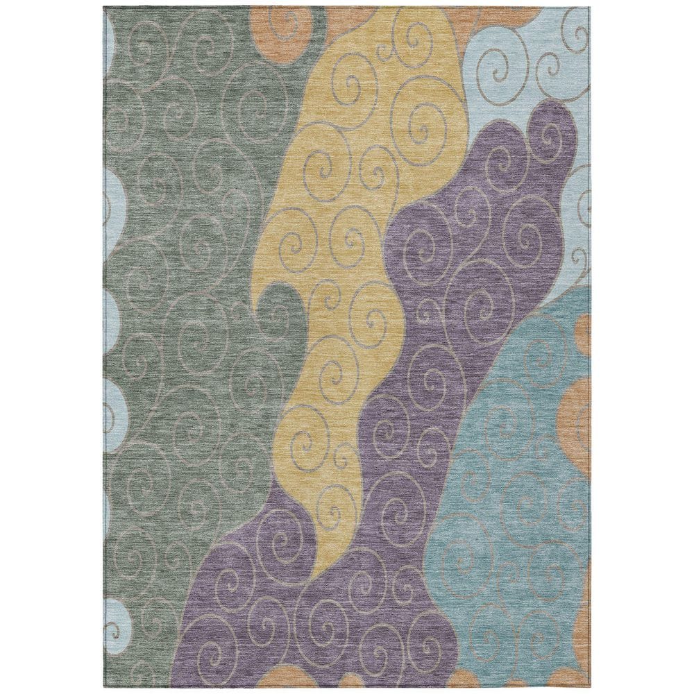 Chantille Machine Washable Indoor/Outdoor Abstract ACN2464 Basil 5 ft. x 7 ft. 6 in. Area Rug price history on PriceWatchPro