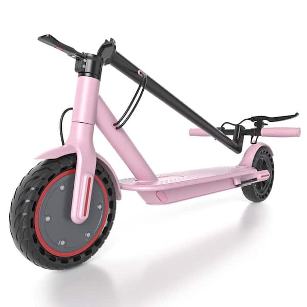 350W High-Speed 2-Wheel Electric Scooter, Pink, 16 Miles Long Range, Foldable Adult Commuter Scooter with Cruise Control