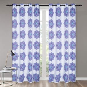 52" x 95" Blackout Thermal Insulated Light Blocking Grommets Curtain, Indian Floral (2 Panels Set)