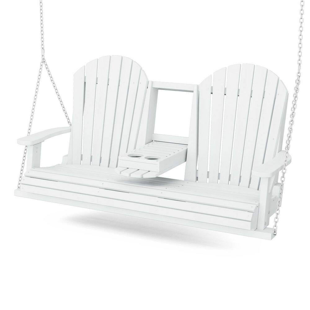 Heritage 2-Person White HDPE Plastic Porch Swing with Console price history on PriceWatchPro