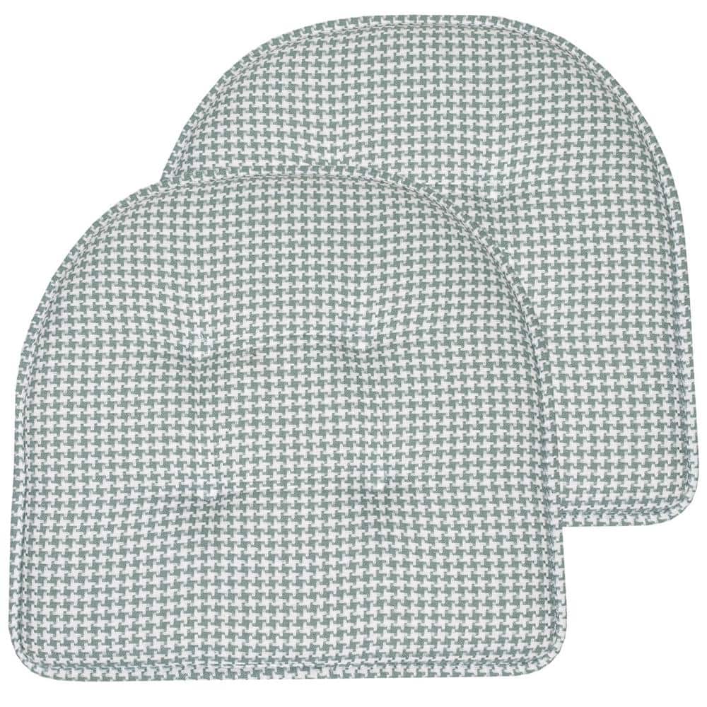PistachioHoundstooth Stitch Memory Foam U-Shaped 16 in. x 16 in. Non-Slip Indoor/Outdoor Chair Seat Cushion (2-Pack) price history on PriceWatchPro