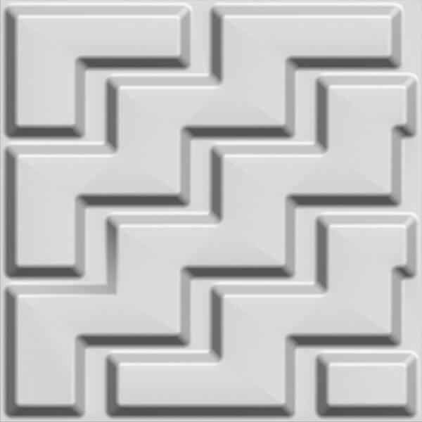 Dundee Deco Falkirk Fifer 20 in. x 20 in. Paintable Off White Chevron Zigzag Fiber Decorative Wall Paneling (10-Pack)