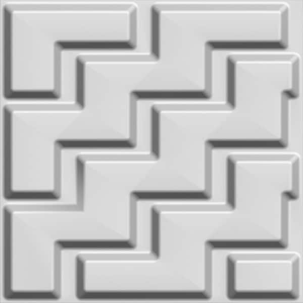 Dundee Deco Falkirk Fifer 20 in. x 20 in. Paintable Off White Chevron Zigzag Fiber Decorative Wall Paneling (5-Pack)