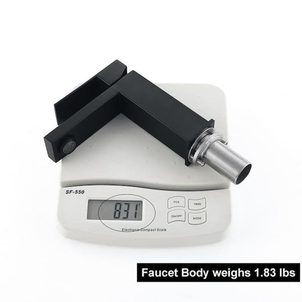Stainless Steel Single Handle Single Hole 15° Soft Flow Spout Bathroom Faucet in Matte Black
