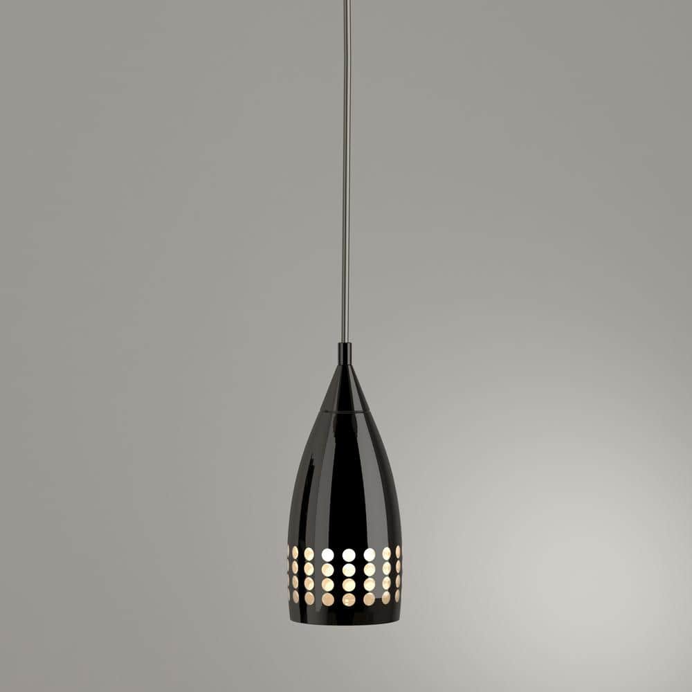 Sleek Modern Black Mini Pendant Light with Glass Shade