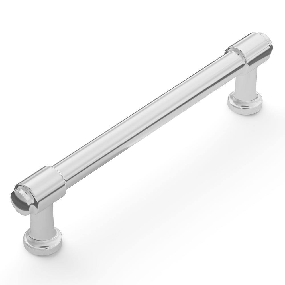 Chrome 5-1/16" Modern Bar Cabinet Pull with Mounting Hardware
