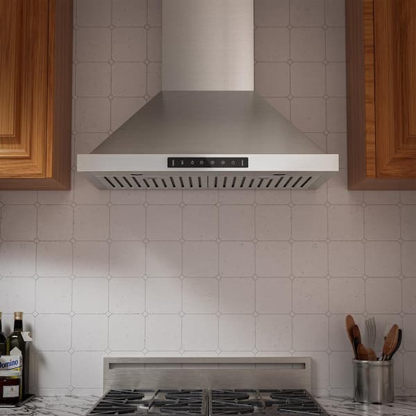 30 in. 600CFM Convertible Wall Mount Range Hood in Stainless Steel with in Low Noise with Dual Motor and Gesture Control
