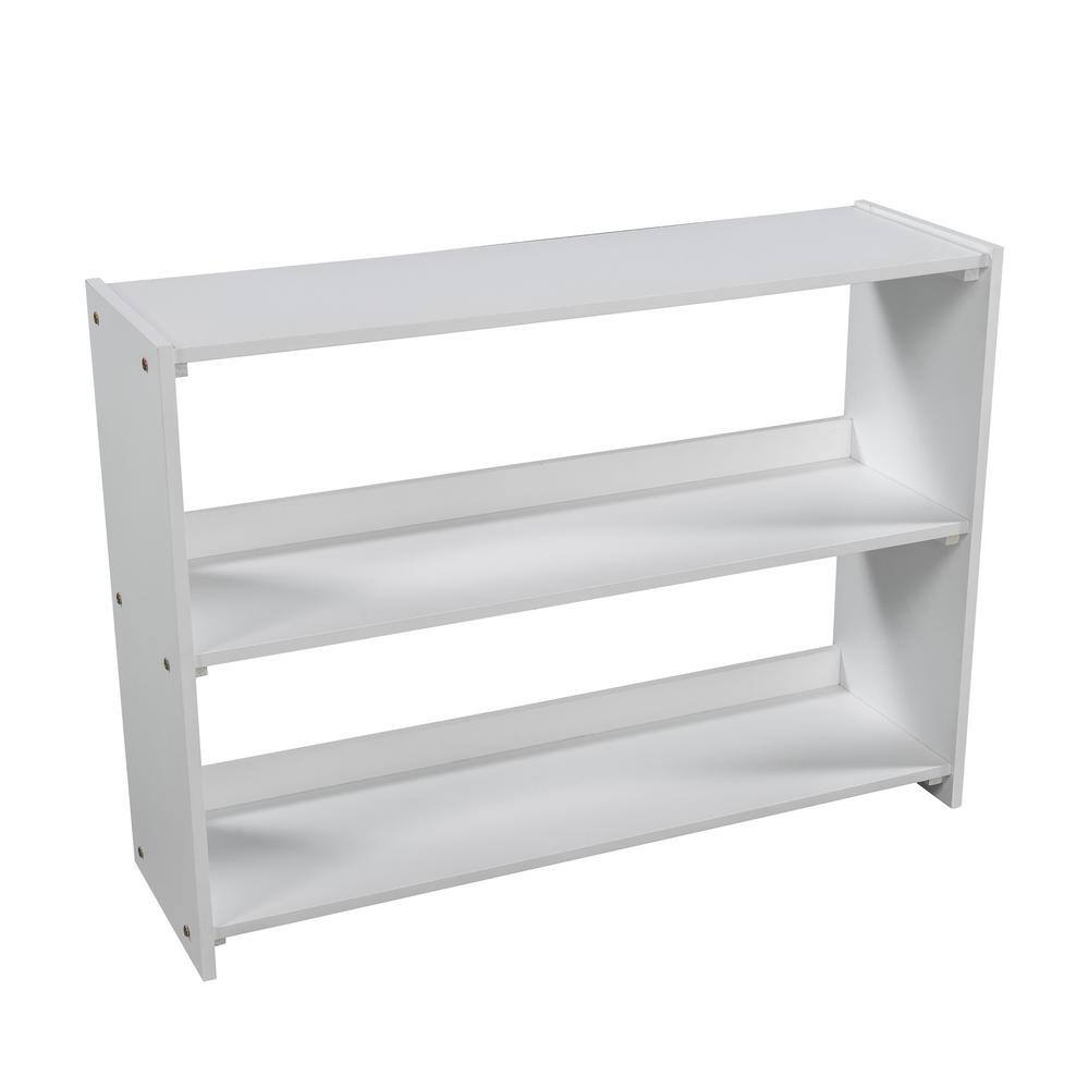 Harper & Bright Designs Low White Twin Size Loft Bed with Slide, Attached Bookcases and Separate 3-Tier Drawers - 3