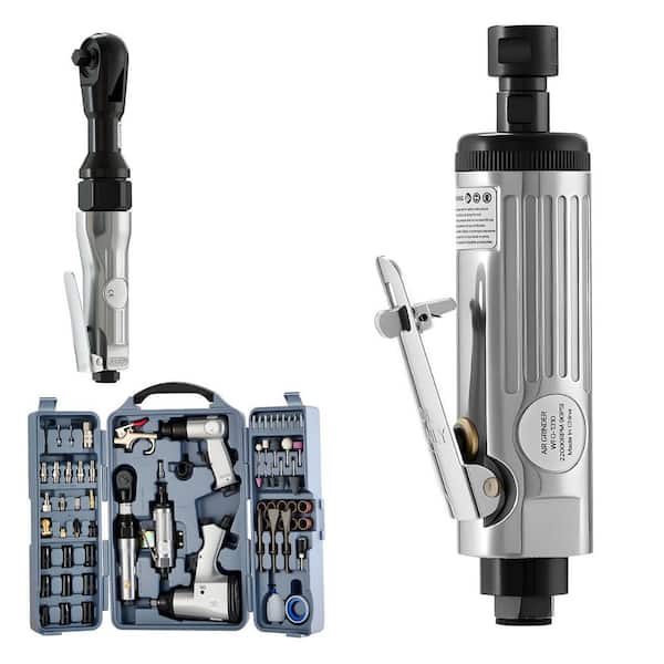 71-Piece Pro Air Tool and Accessories Kit-1/2 in. Air Impact Wrench 3/8 in. Ratchet Wrench 1/2 in. Die Grinder