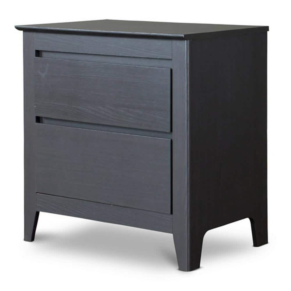 Espresso Contemporary 2-Drawer Nightstand with Angled Feet