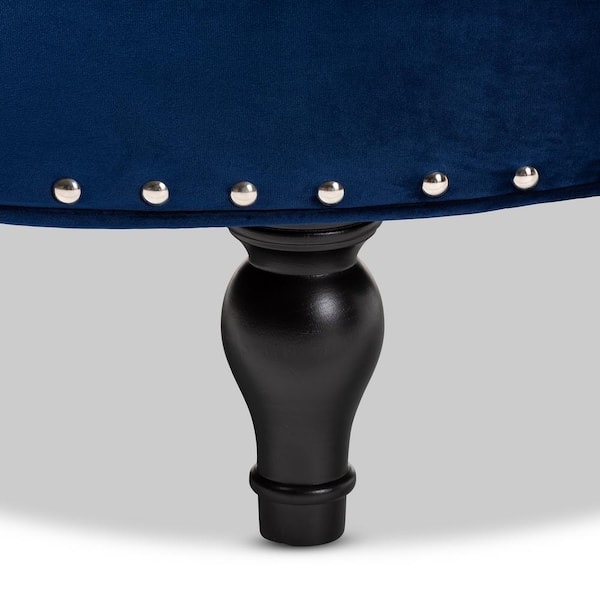 Baxton Studio Palfrey Royal Blue Ottoman 151 9361 HD The Home Depot