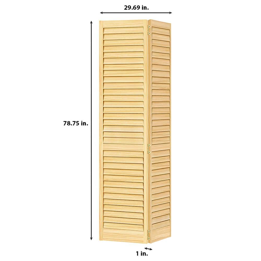 Natural Pine Louvered Bi-Fold Closet Door 30x80