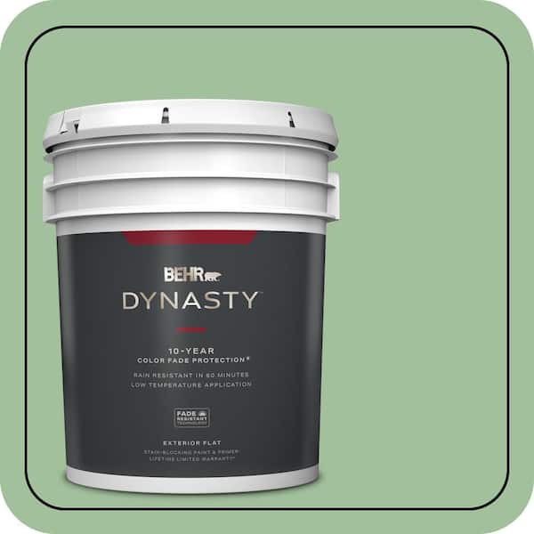 BEHR DYNASTY 5 gal. #BIC-25 Spring Sprig Flat Exterior Stain-Blocking Paint & Primer